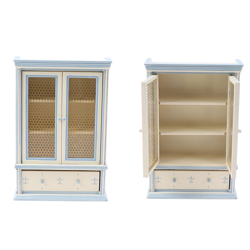 1:12 Scale Dollhouse Miniature Kitchen Furniture White Cupboards Display cabinet Children