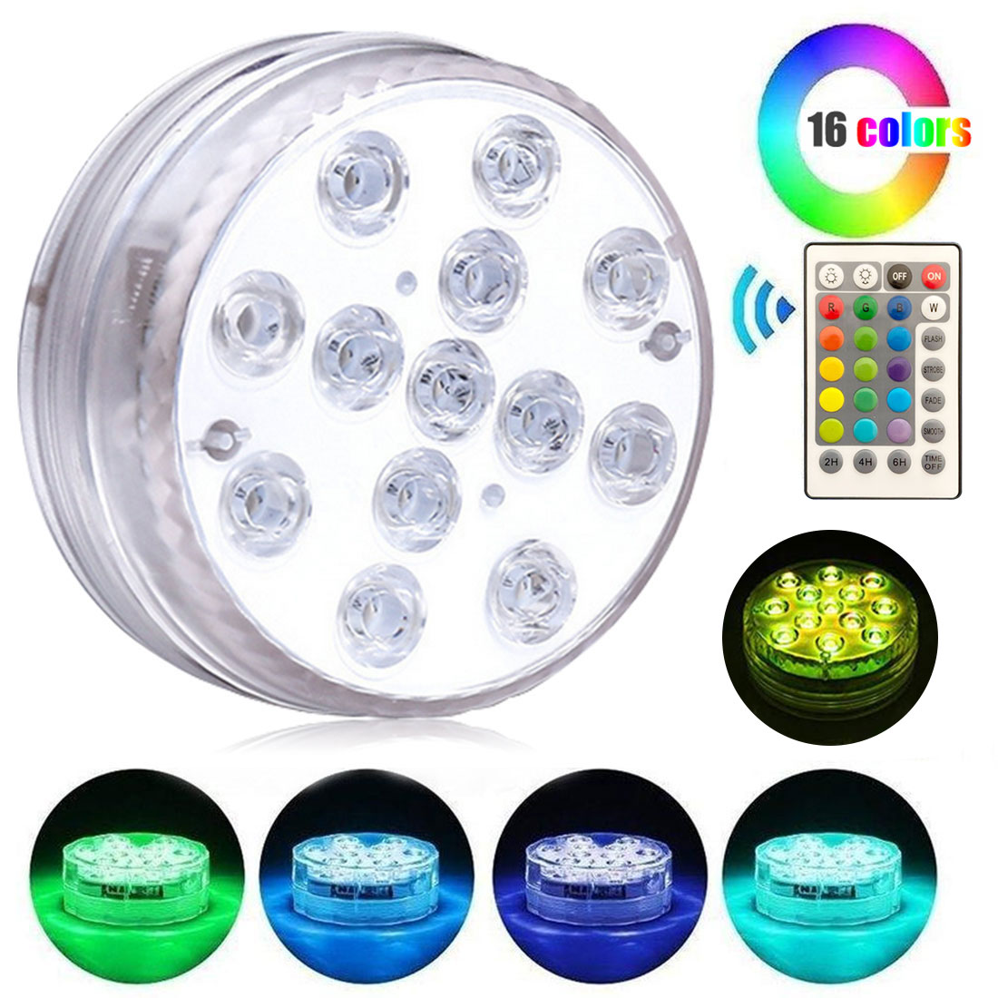 13 led-ulkovalaisin magneetilla kauko-ohjattava rgb vedenalaiset upotettavat valot ulkomaljakko kalatankkilampi puutarhaan