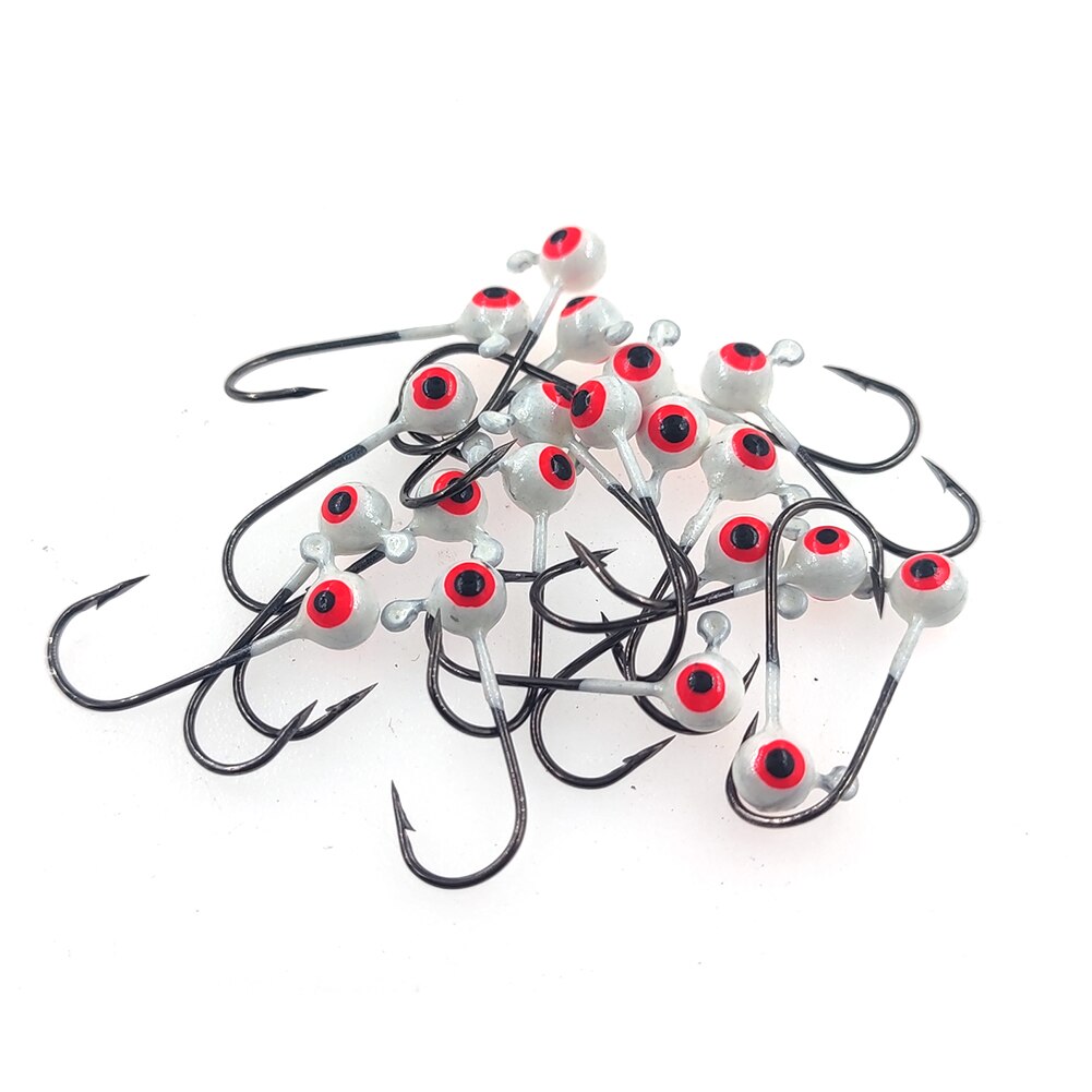 INFOF – hameçon de jighead de pêche, hameçon de ver, 2 yeux, 1 couleur, 1g, 20 pièces