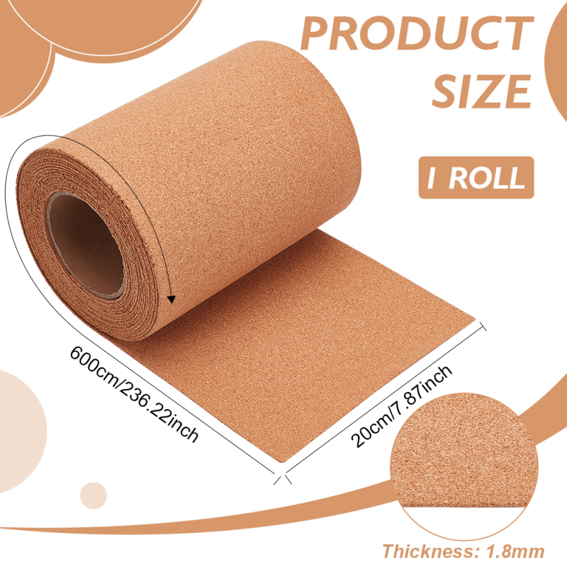 Korkrolle mit dicker Rückseite, Korktafeln, starke Korktafel für Wandmöbel, Dekoration: BUBINGA