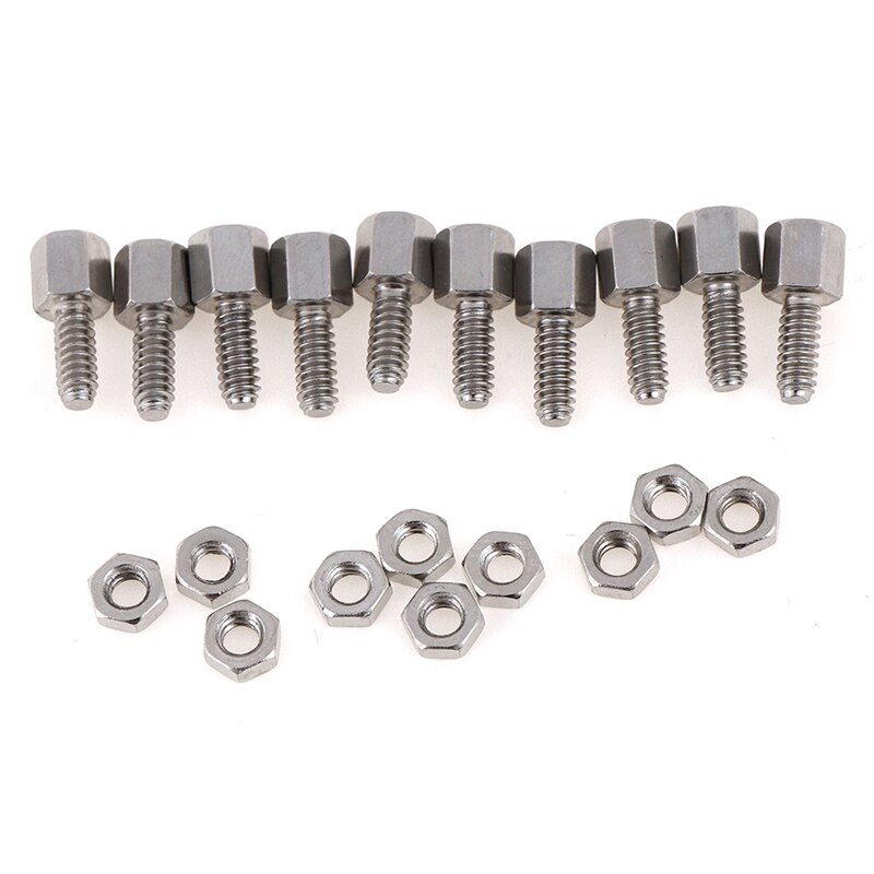 10pcs 5+7mm Header Plate Bracket Stud Bolt & Nut Nuts Screw D-Sub VGA DB9 DB15 DB25 RS232 COM Serial