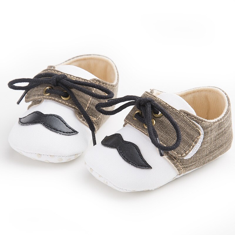 Baby sommer sko nyfødte baby baby pige drenge kausal krybbe sko tegneserie snørebånd blød såle krybbe afslappet snørebånd sneakers: Brun / 7-12 måneder
