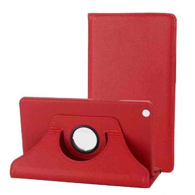 360 Degree Rotating PU Leather Case for Huawei MediaPad M3 Lite 8 CPN-L09/W09 8.0" Tablet Funda Cover Shell+Screen Film+Pen: Red