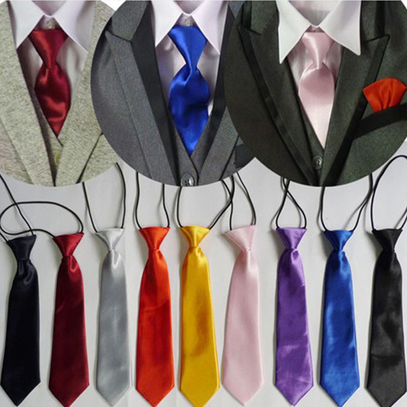 Dreng småbørn børns justerbar hals slips elastisk slips ensfarvet slips bryllup tøj tilbehøryhd 0001a