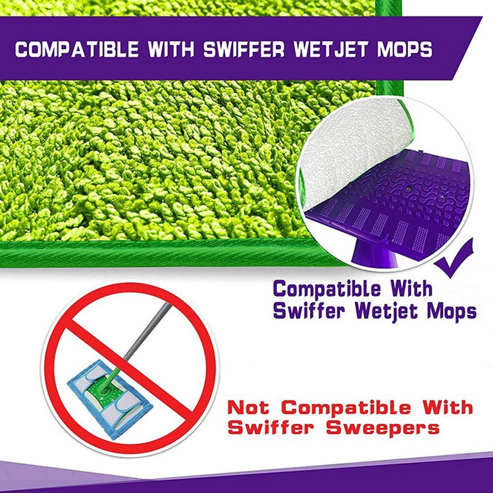 Almohadillas para mopa de microfibra, paquete de 6 almohadillas para mopa de microfibra reutilizables y lavables, almohadilla para mopa de microfibra, recargas de limpieza A