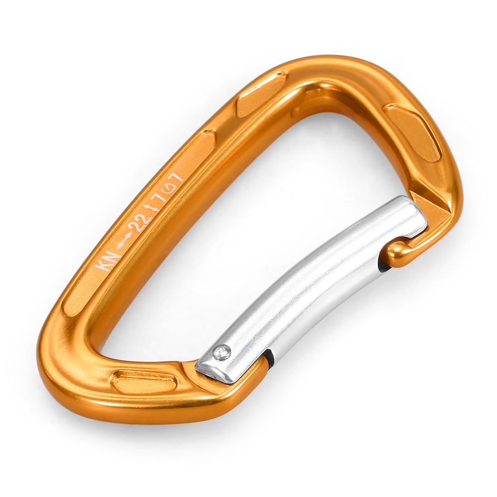 22KN / 24KN Straight Gate Carabiner Non-locking Gate Carabiner Climbing Canyoning Backpacking Hammocks Key Nose Carabiner