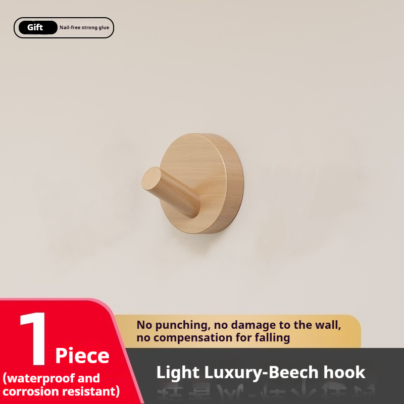 Gancho Simple de madera de nogal y haya, colgador colgante, ganchos de pared sin perforaciones, estante de almacenamiento de abrigos para dormitorio, gancho decorativo para llaves y toallas para el hogar: Bronce