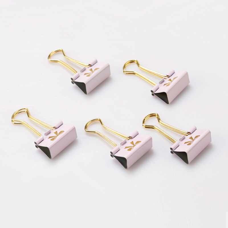 Metal Pink Clips Stationery Book School Binder Clip Office Accessories Label Folder Stationery Store