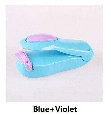 Portable Mini Heat Sealing Machine Plastic Bag Smart Sealer Machine Vacuum Food Bag Sealer Clip Clamps For Bags Kitchen Gadget: Blue