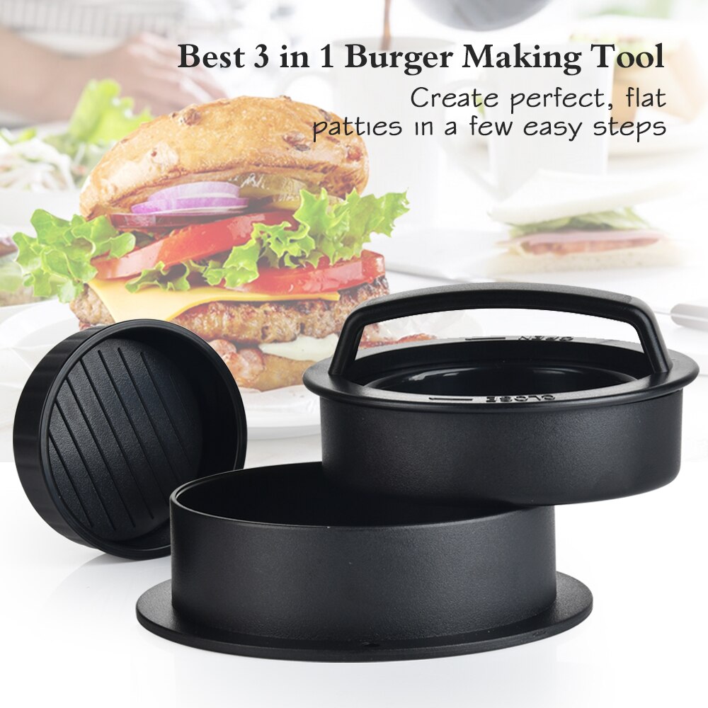 Formes de Hamburger manuelles Presses 80 pièces 11cm galette papier étanche à l'huile antiadhésive Burger Kit de presse formes moules outils de viande Gadgets de cuisine