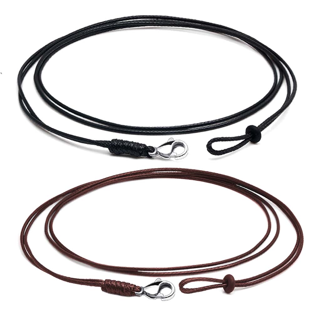 Cadena de cuerda de cuero trenzado de acero inoxidable de doble hebra de 1mm para pulsera DIY, collar, Material de accesorios para hacer joyería