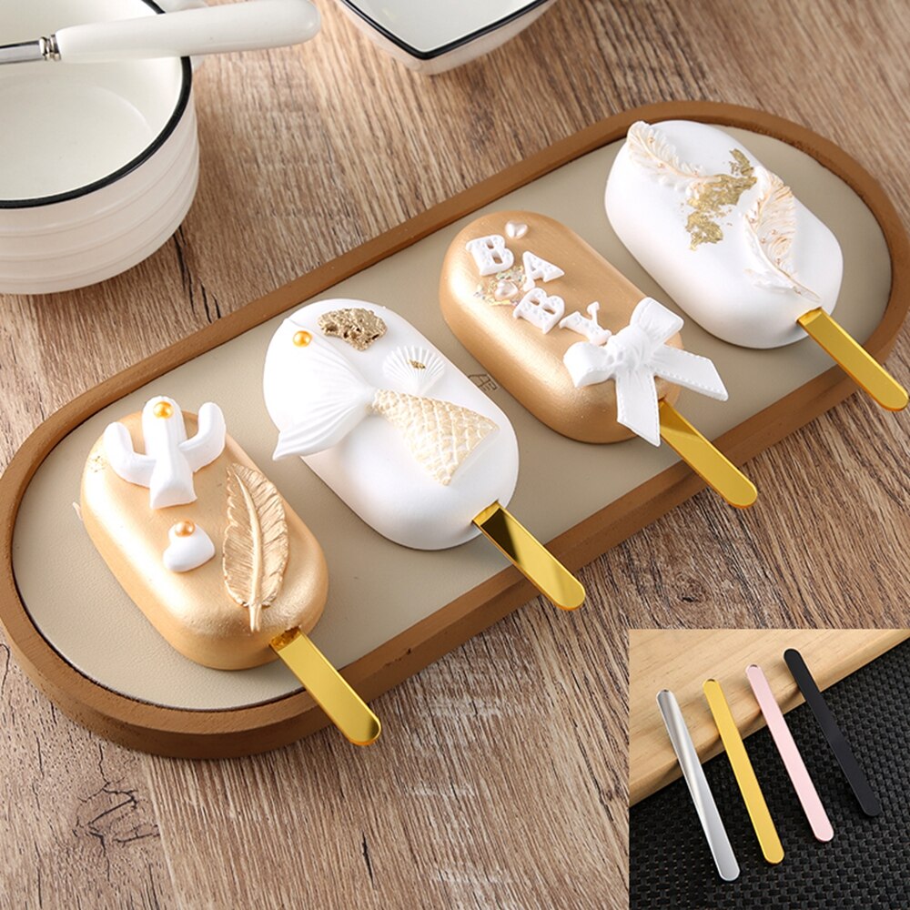 10 pcs Useful acrylic Ice Cream Sticks Popsicle Stick Kids Crafts DIY Handmade Making Crafts Baby Shower Kids