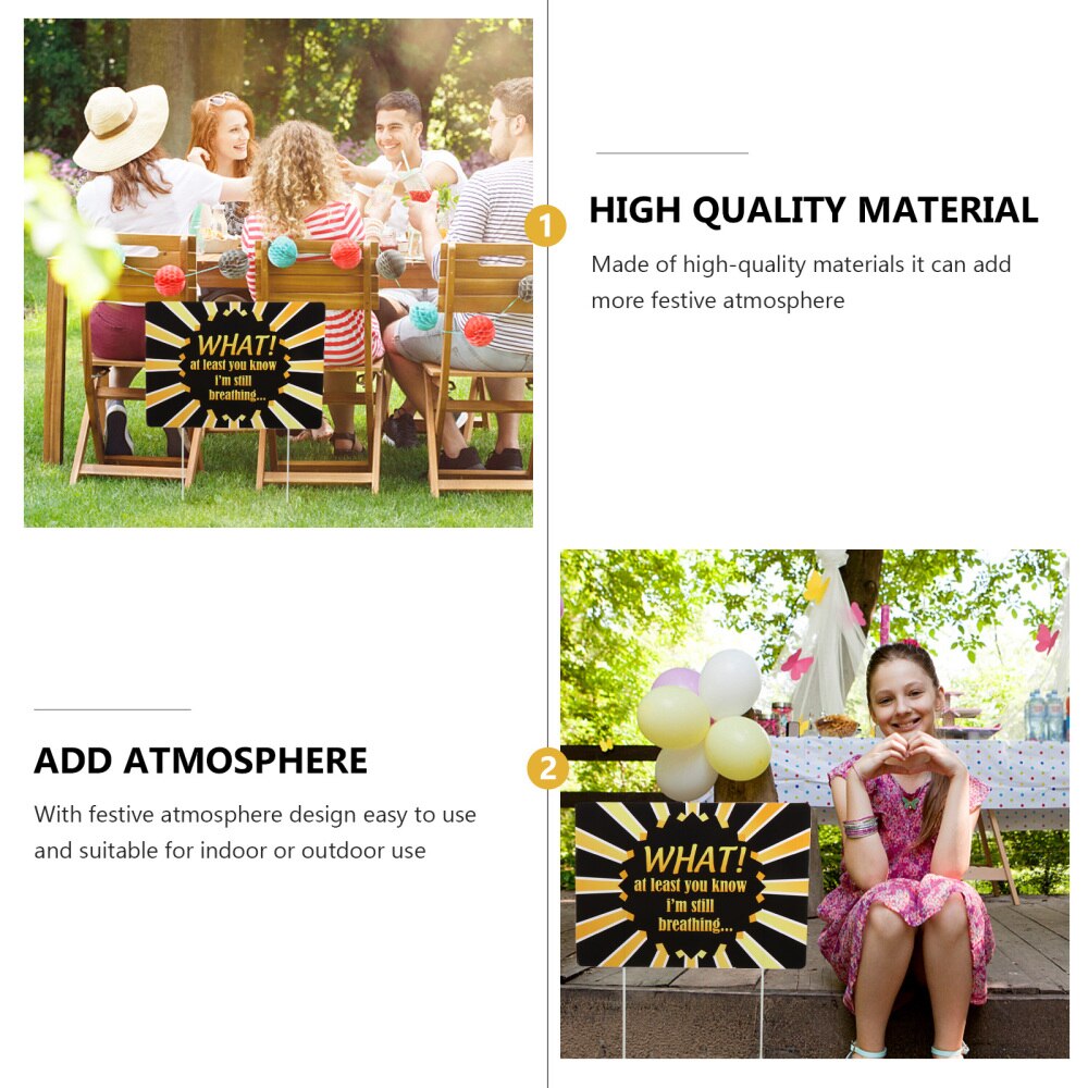 1pc Birthday Party Props Garden Hollow Board Insert Sign Lawn Sign