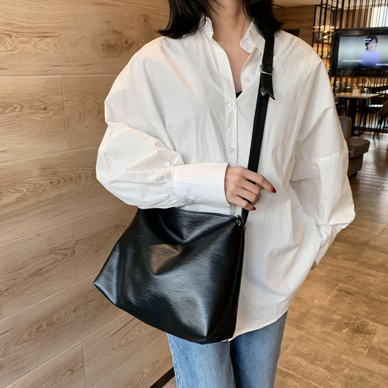 Große Kapazität Tote Für Frauen Große Crossbody Stil Pu Große Schulter Taschen Für Damen Handtaschen lässig Einfarbig Tote
