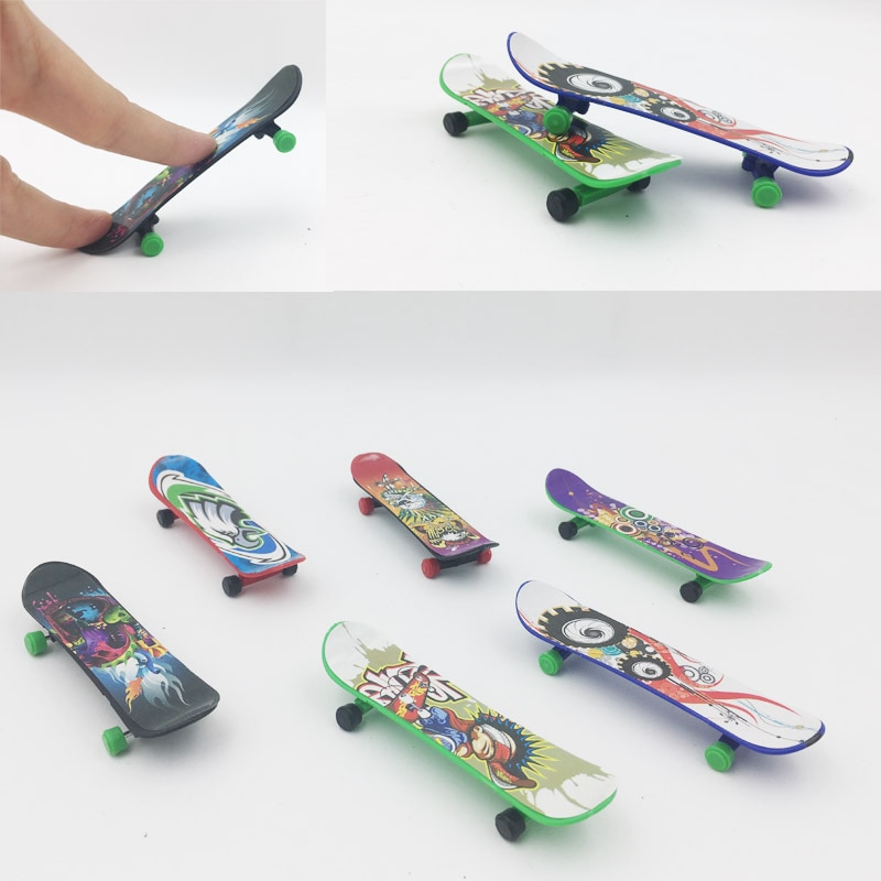 3 Stks/partij Creatieve Mini Vinger Skateboards Plastic Vinger Scooter Skate Boarding Novelty Kids Educatief Speelgoed Willekeurige Stijl