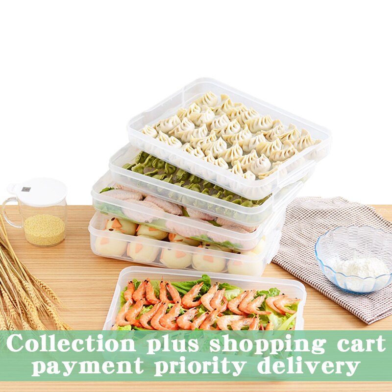 dumpling oppbevaringsboks plast kjøleskap frisk-holde 2-4 etterslep bærbar stabelbar dumpling container holder organizer