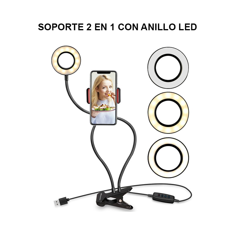 EUROXANTY®| LED light hoops | Ring light with tripod | Ring light | Ring light mobile holder | Tik Tok | Plaza España