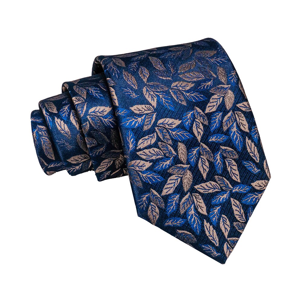 JEMYGINS classic silk jacquard tie 8cm leaf pattern ties for men business wedding Party necktie father Accessories: 002