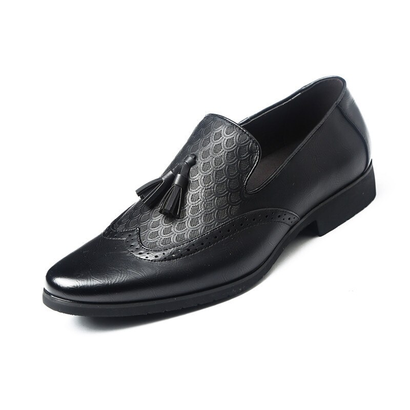 Alexbu frühling herren abendschuhe lederschuhe mann klassische Geschäft büro hochzeit schuh Unterhose an oben: Schwarz / 8.5