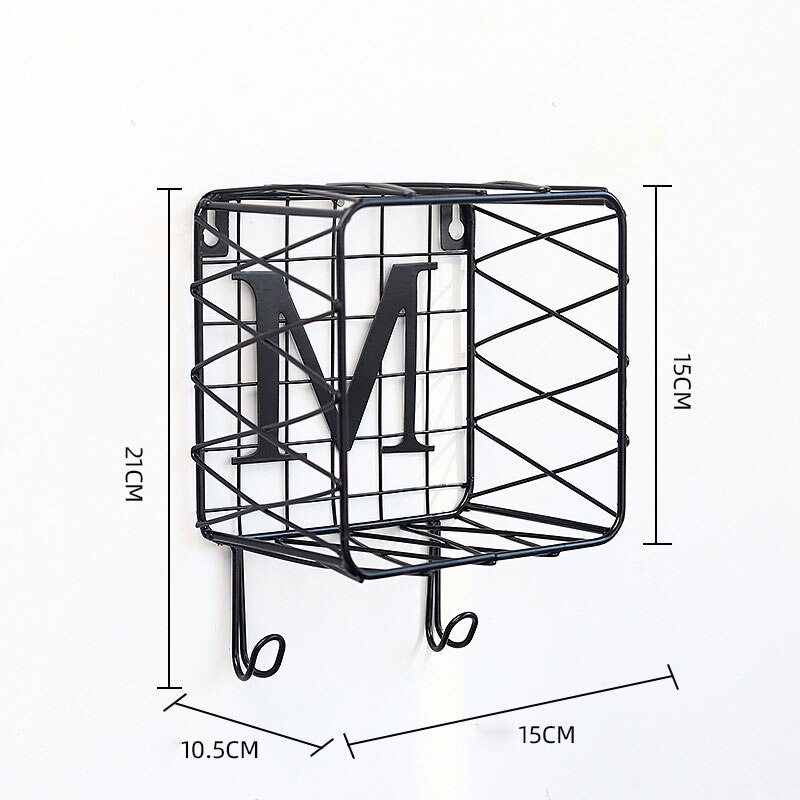 1pc lettre fer forgé magnétique porte-clés mural multi-fonctionnel maison organisateur bureau décoration de la maison: M