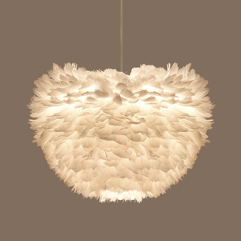 LED Pendant Feather Lamp Romantic chandelier Dreamlike Feather Droplight Kids room girl room chandeliers
