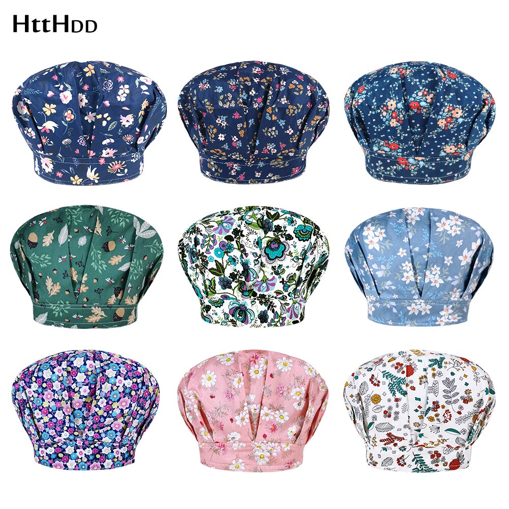 Wielokolorowe bawełniane oddychające kapelusze z nadrukiem regulowany peeling kapelusz salon kosmetyczny kapelusz roboczy laboratorium sklep zoologiczny peeling czapka bouffant kapelusz