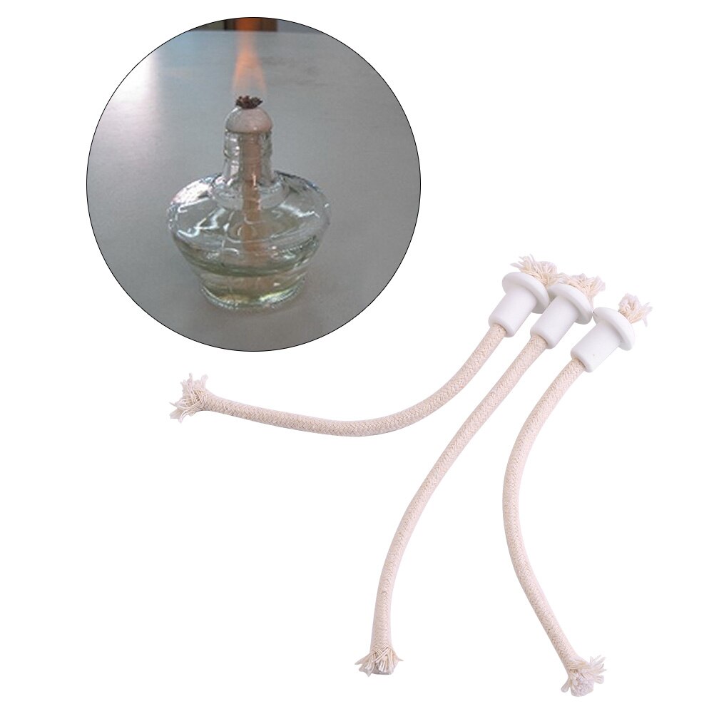 7Pcs Ceramic Holders Torch Wine Bottle Oil Candle Lamp Fiber Glass Heat-Resistant Kerosene Wick
