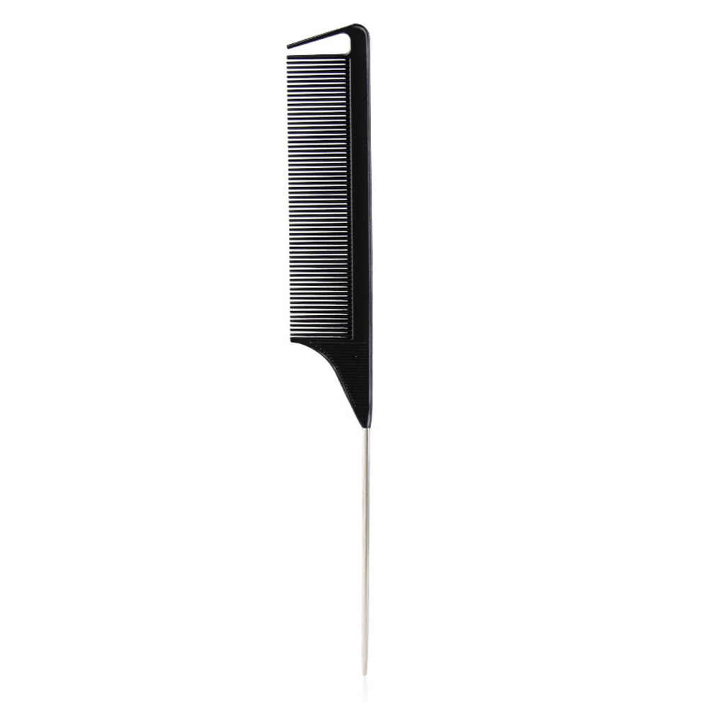 Combs Hair Salon Dye Comb Separate Parting For Hair Styling Hairdressing Antistatic Comb Metal Pin Hair Style Rat Tail Comb: black