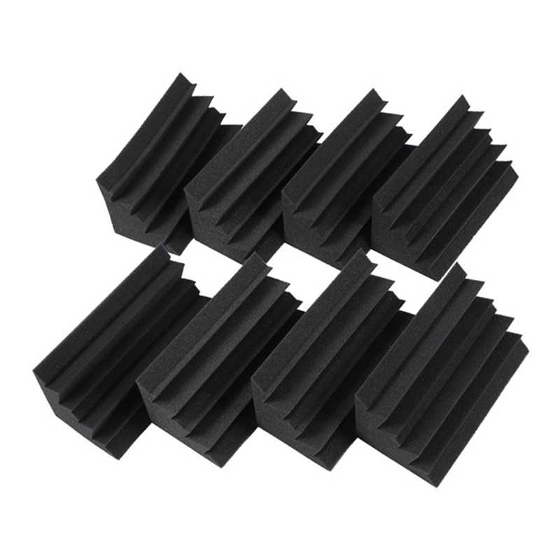 ! 8 Pack van 4.6 in X 4.6 in X 9.5 in Zwart Geluidsisolatie Isolatie Bass Trap Akoestische Muur Schuim padding Studio Foa