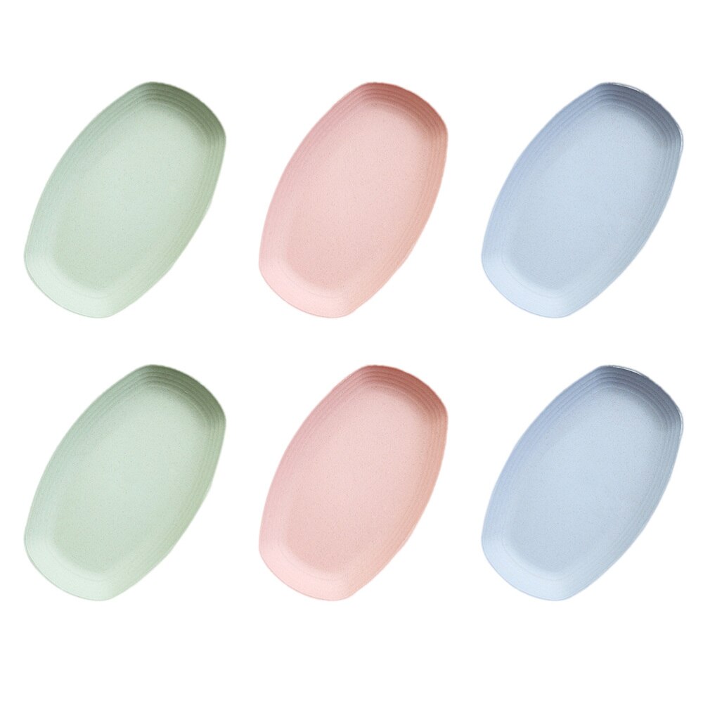 6pcs Food Plates Oval Dessert Plates Fruit Plates Grandado