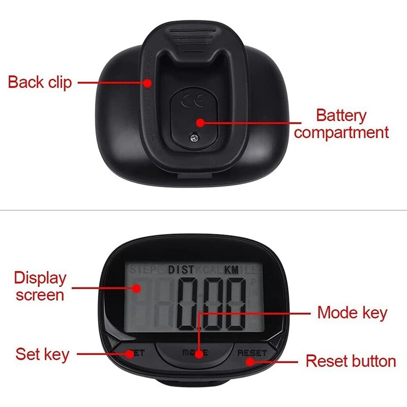 Podomètre Numérique 3D – Portable, Léger, Clip Ou Poche, Simple D'utilisation, Pour Hommes, Femmes, Enfants Et Seniors