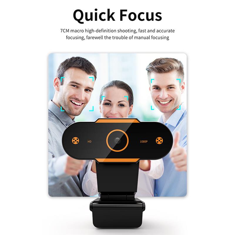 USB Web Camera 2K 1080P HD Auto Focus Computer Camera Webcams Built-In Sound-Absorbing Microphone 1920 *1080 Dynamic Resolution
