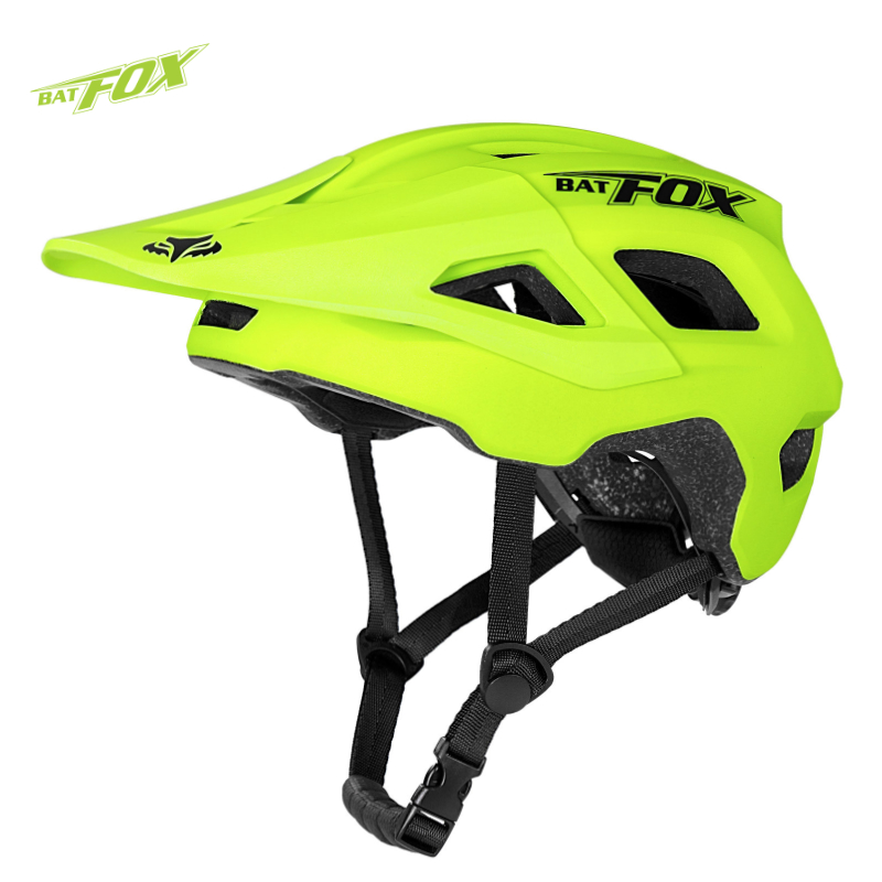 BATFOX casque de cyclisme intégralement moulé VTT visière casque de vélo hommes femmes casco bicicletas hombre vtt casques: l / bleu foncé