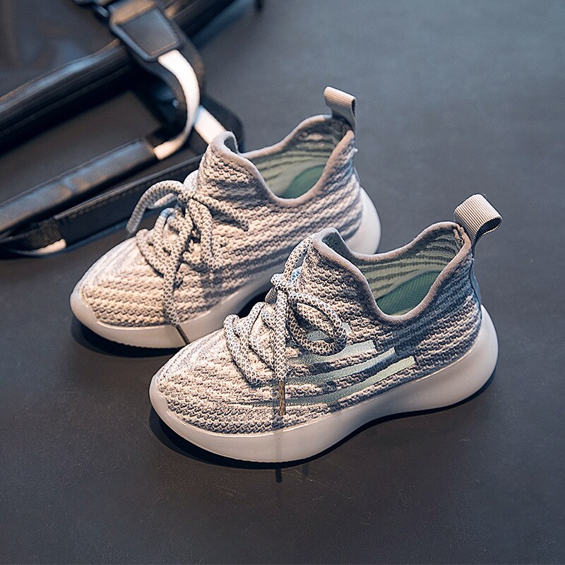 Kindersneakers voor jongens meisjes herfst sportschoenen zachte zool kinderloopschoenen baby casual platte kleine kinderschoenen voor meisjes: Grijs / 30 ( binnenzool 18.5cm)