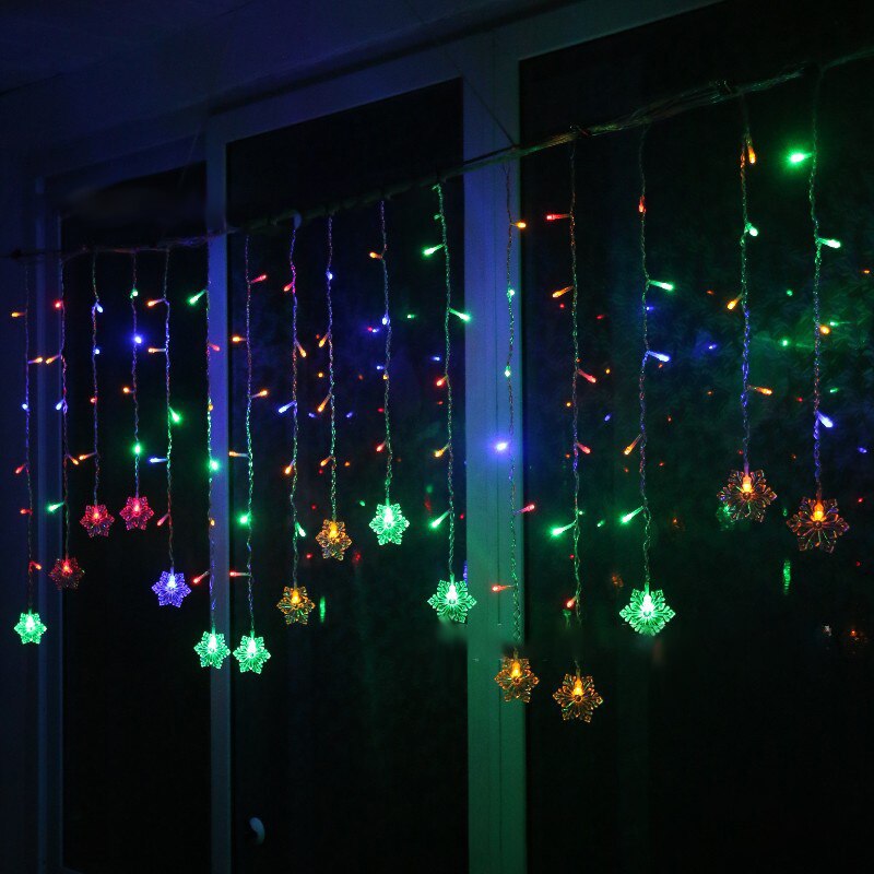 3.5m led lumihiutale verho valot keiju seppele valot joulukoristeita valot kotijuhliin joulu ulkona: Väri-