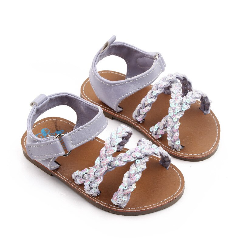 Sommerliche lauflernschuhe für mädchen, Ideal für geburtstagsfeiern, funkelnde kristall-kristallschuhe, weiche kleinkinderschuhe für 0-18m- jährige, Baby-sandalen: Lavendel / 0-6 monate