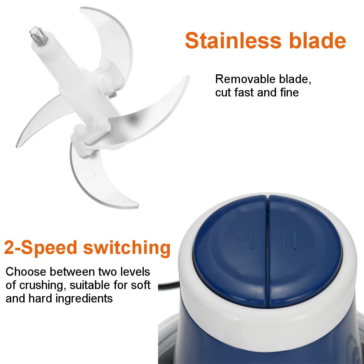 TWO SPEED 220V Stainless Steel Meat Grinder 3L Stainless Steel Meat Grinder Chopper Electric Automatic Mincing Machine Blue