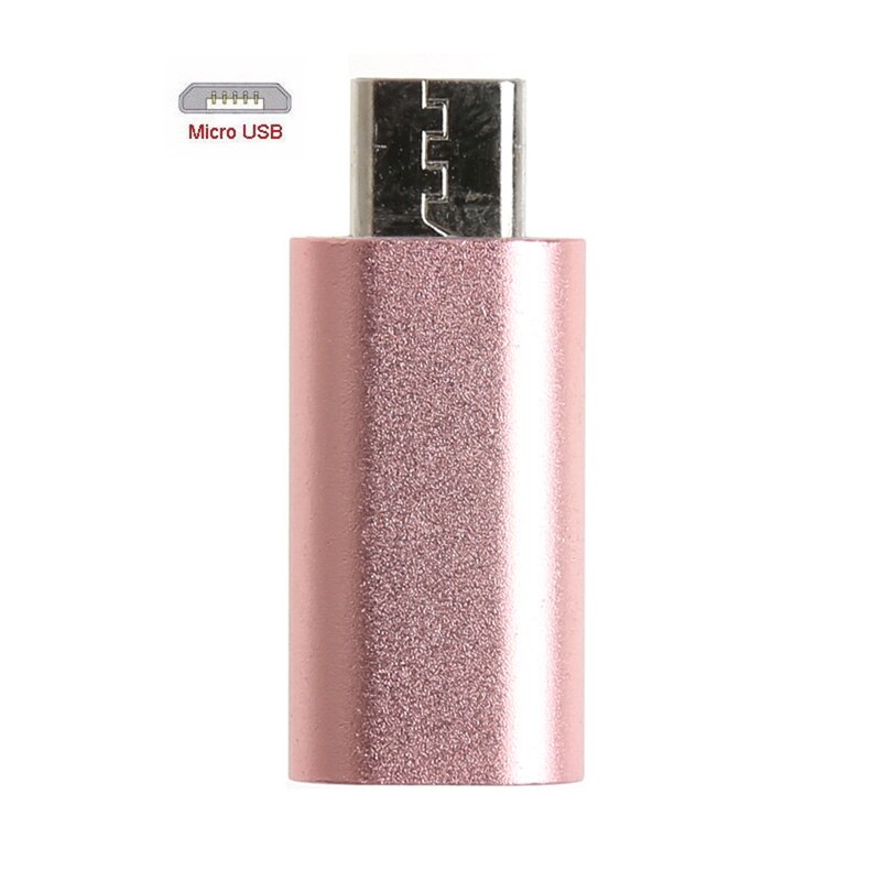 8-Pin Voor Bliksem Female Naar Micro Usb Male Adapter Converter Voor Android Phone-M52: Rose Gold