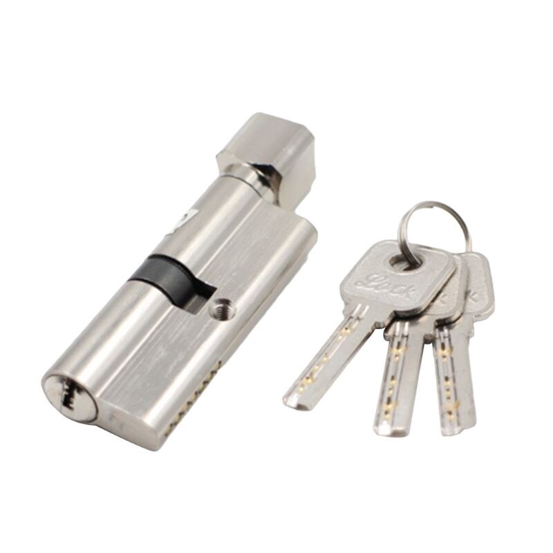 1 sæt dørcylinderlås anti-tyveriindgang metal dørlås med 3 nøgler til hjemmet: S