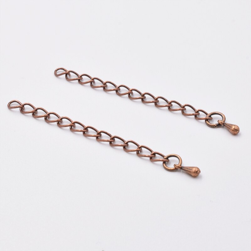 20 stücke 50/70mm Gold/Silber überzogene Wasser Tropfen Ende Perlen mit Extended Verlängerung Schwanz Kette Anschluss für Schmuck, Die Entdeckungen: Red Copper / 50mm