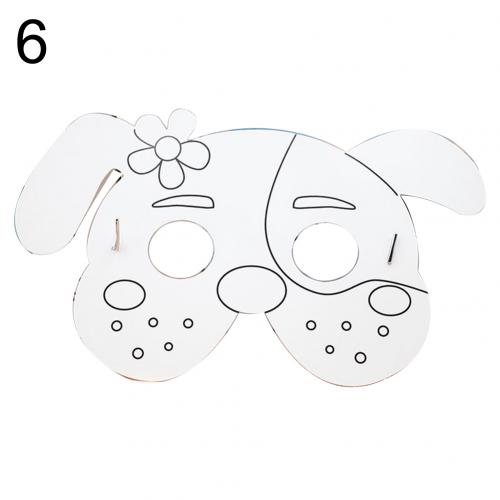 Cartoon Tier Papier Malerei Maske Graffiti DIY Kunst Handwerk Kindergarten Kinder Spielzeug Intelligenz Entwicklungs Spielzeug