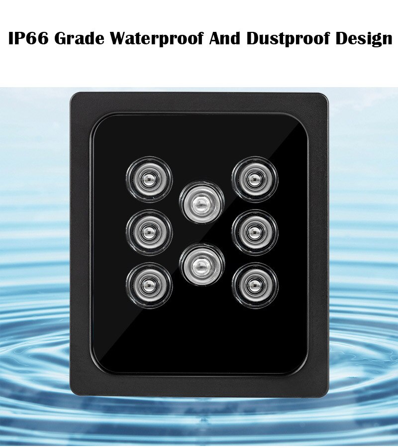 Iluminador Invisible de 940NM, 50M de distancia IR, 8 luces LED infrarrojas para cámara exterior, luz de relleno de visión nocturna para cámara CCTV