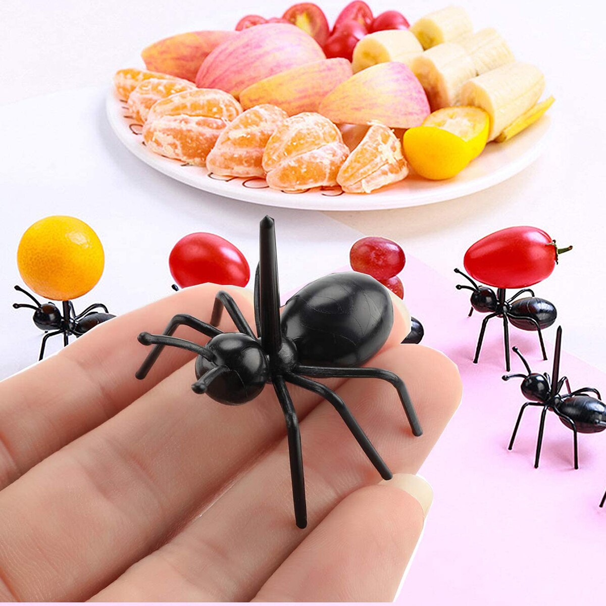 12Pcs Mieren Voedsel Fruit Picks Decoratie Ant Vorm Vorken Snack Cake Dessert Servies Voor Thuis Keuken Party Diner Taart decor