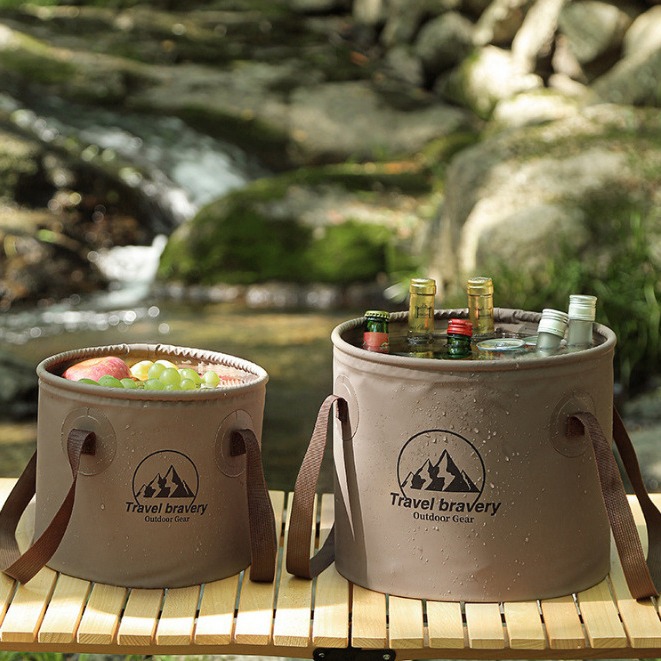 Large Capacity Collapsible Water Bucket Portable Foldable with Carry Handle Essential Camping Gear for Water Storage Transport
