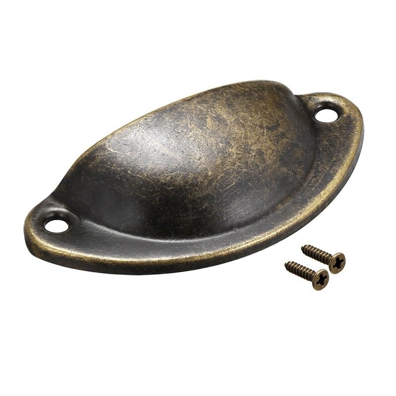 Cup Drawer Pull Kitchen Cabinet Handles Bronze Tone, 40mm Hole Centers, 20 Pack