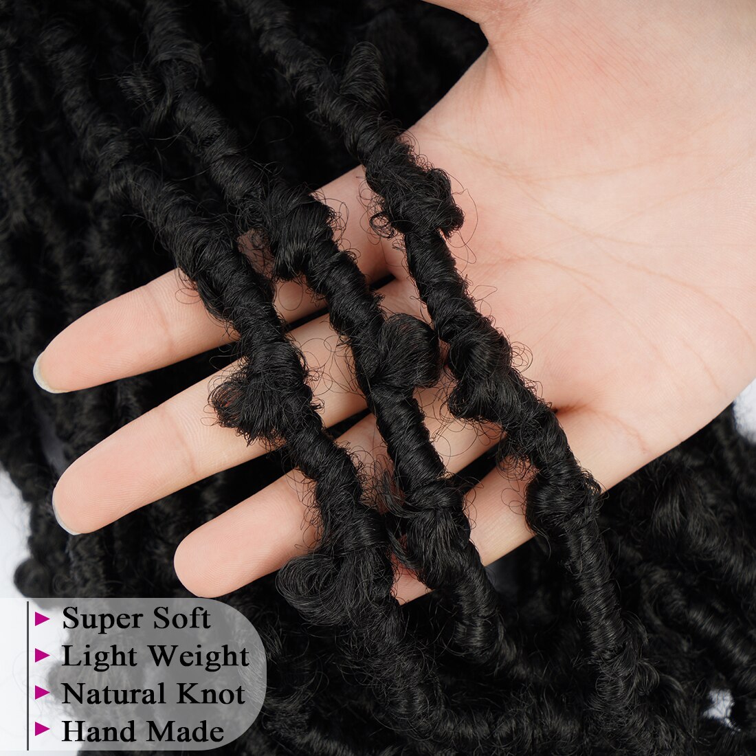 12 Inch 20 Strengen Vlinder Faux Locs Ombre Natuurlijke Zwarte Vlechten Haar Synthetisch Gehaakte Vlechten Hair Extensions Voor Vrouwen