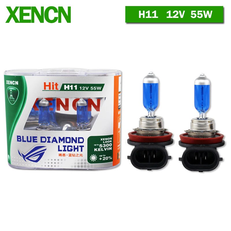 XENCN 12V H1 H3 H4 H7 H8 H9 H10 H11 H13 H15 H16 880 881 9005 9006 9012 5300K Blue Diamond Light Car Headlight Halogen Lamps 2pcs: 81111 H11