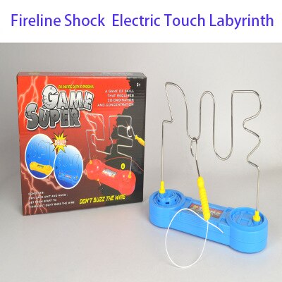 Intelligent legetøj brandtråd chok elektrisk berøring labyrint træning til børns koncentration undervisning elektrisk labyrint spil: Blå