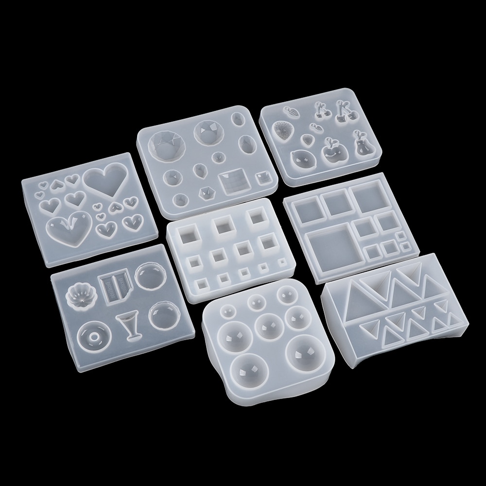 Resin Silicone Pendant Molds Dropping Glue Transparent Cube Triangle Craft DIY Earrings Necklace Mould Jewelry Making Tool