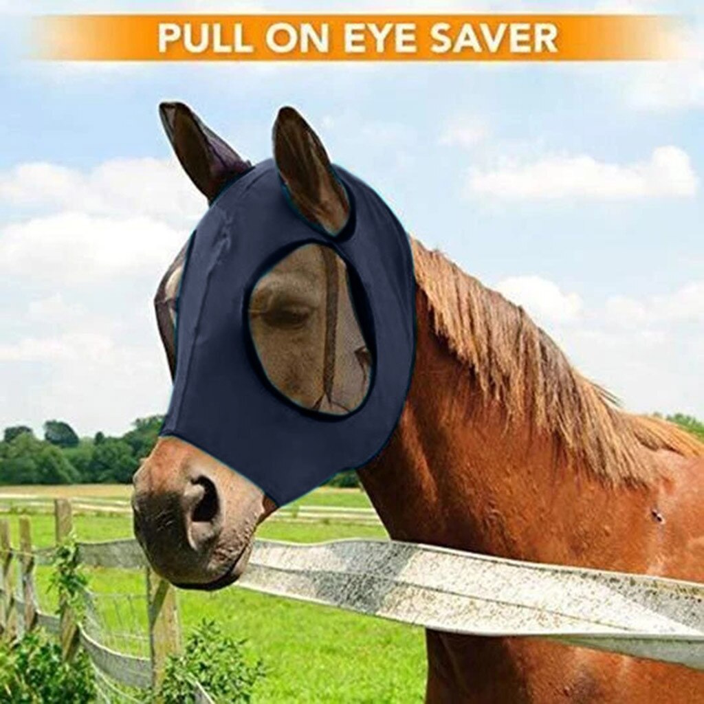 Equipment For Horse Anti-Fly Mesh Equine Mask Comfort Fit Fly cap Protects Eyes and Ears